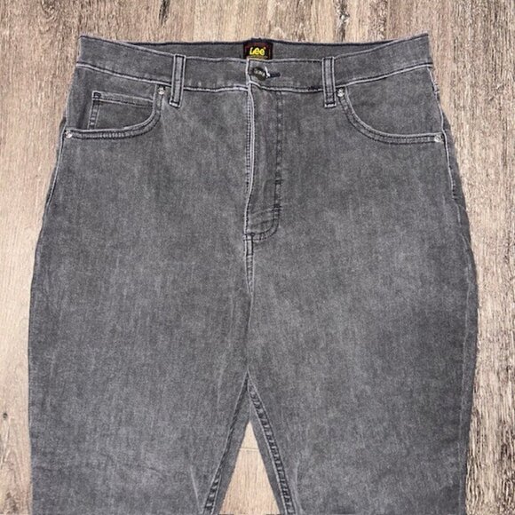 Lee Jeans Women Black High Rise Size 14M Tapered Denim Stretch Jeans Curvy - Picture 2 of 6